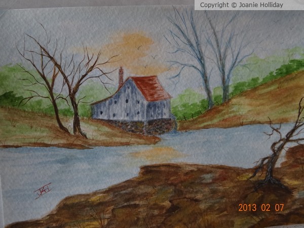 THE OLD MILL STREAM-WATERCOLOR