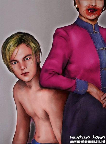 Leonardo DiCaprio crying with a vampire