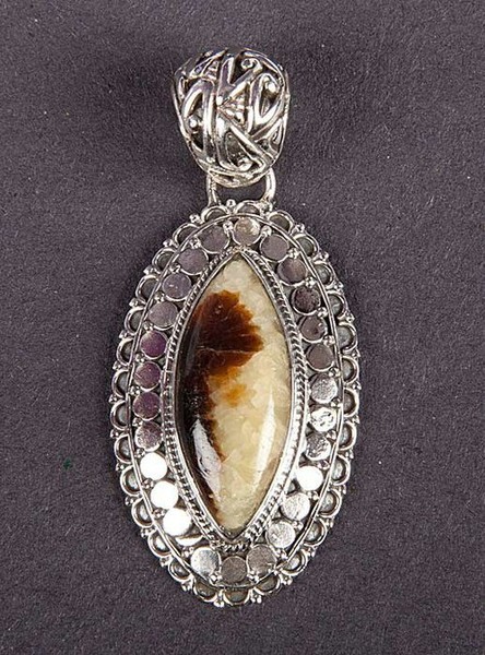 Handmade Yellow Septarian Pendant