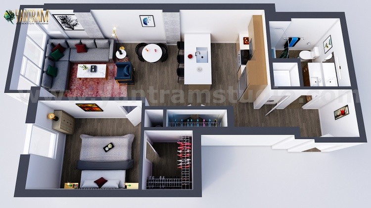 Best 3d floor plan by Yantram 3d Virtual Floor Plan designer, Oak Hill  – West Virginia