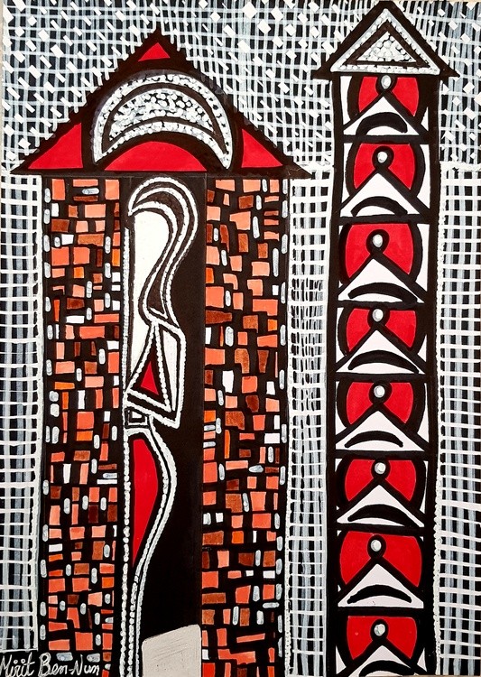 Artist Israel modern rich color drawings Mirit Ben-Nun