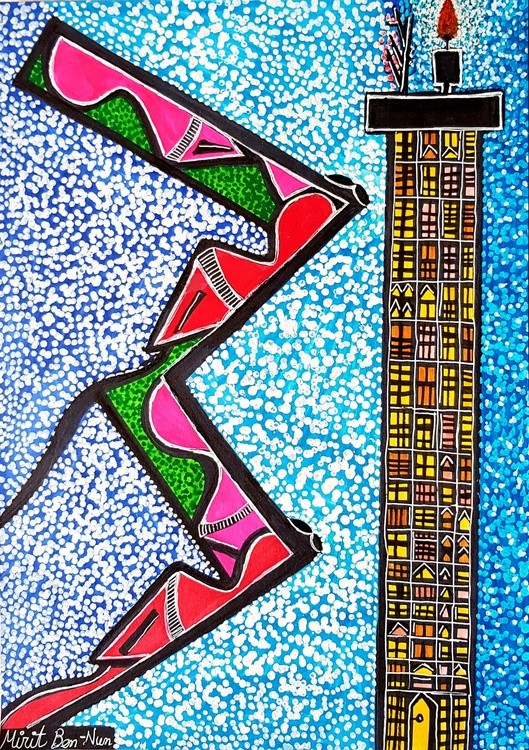 Israel art  woman jewish artist painter authentic paintings Mirit Ben-Nun