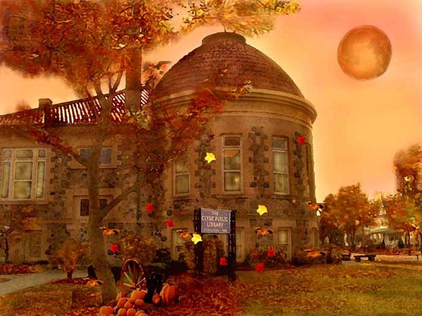 the clyde library, fall breeze