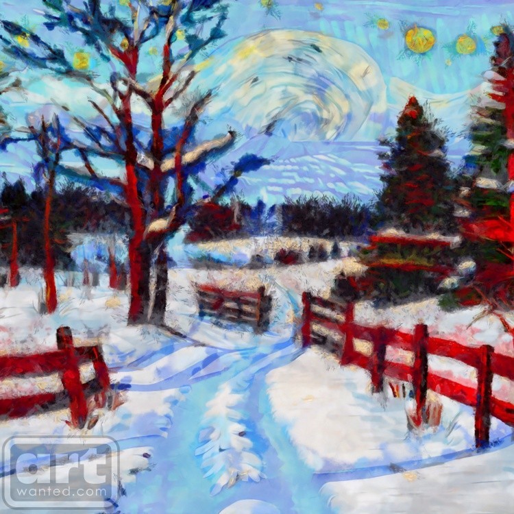 Snow in the countryside
