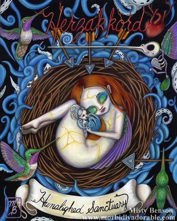 Four Of Arrows from the Morbidly Adorable Tarot