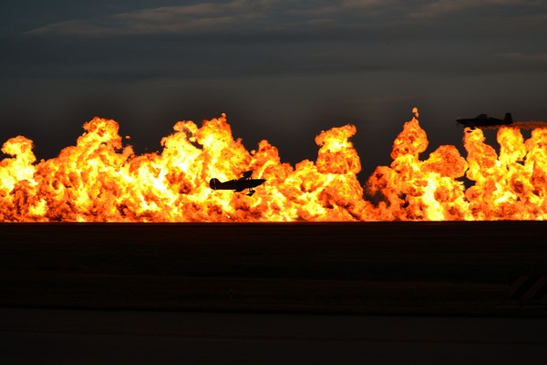 Flying like a bat outta hell.
