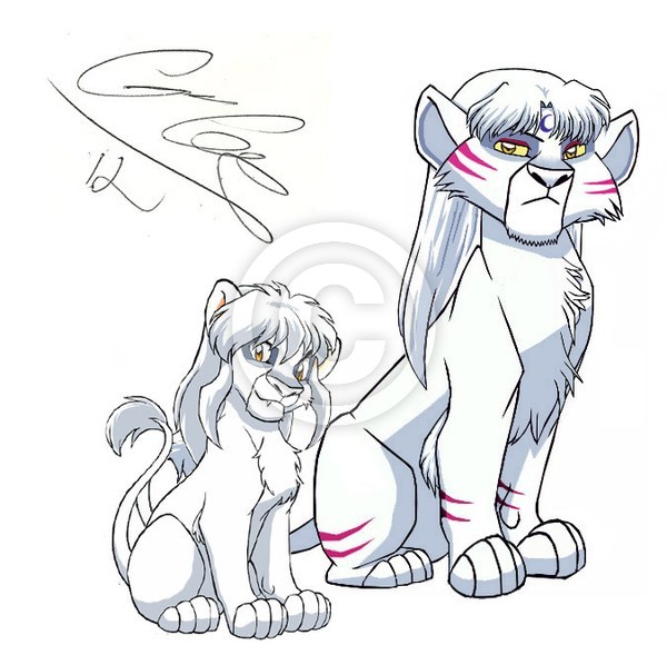 InuYasha and Sesshomaru as Lions