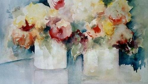 Two pots with flowers