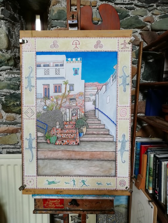 Steps in old Puerto Mogan Gran Canaria