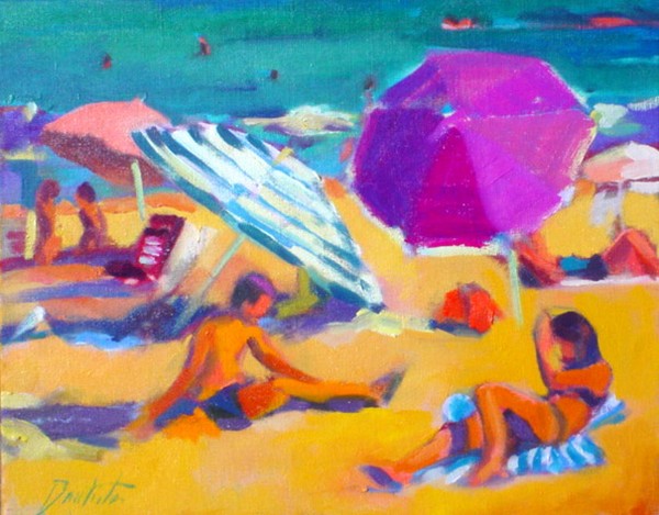 en la playa
