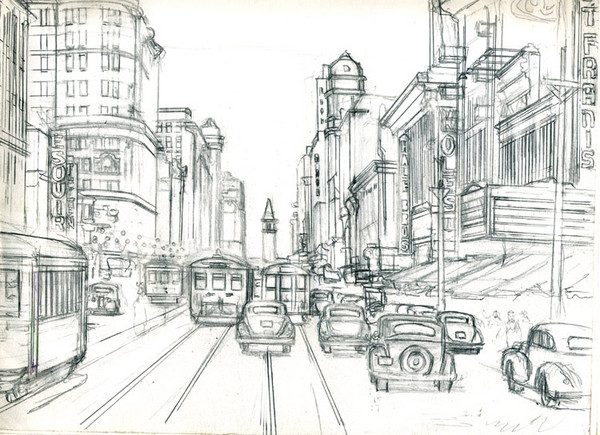 San Francisco: Market St.Near Powell St. ca. 1941