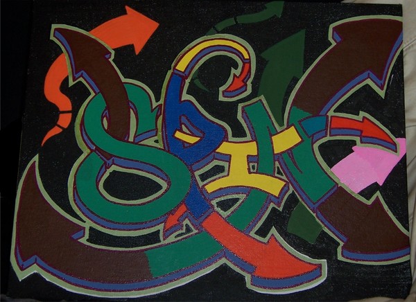 Spin Arrows Tag Grafitti Piece 