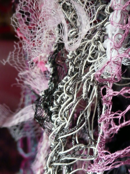In focus out of focus Pink stitches