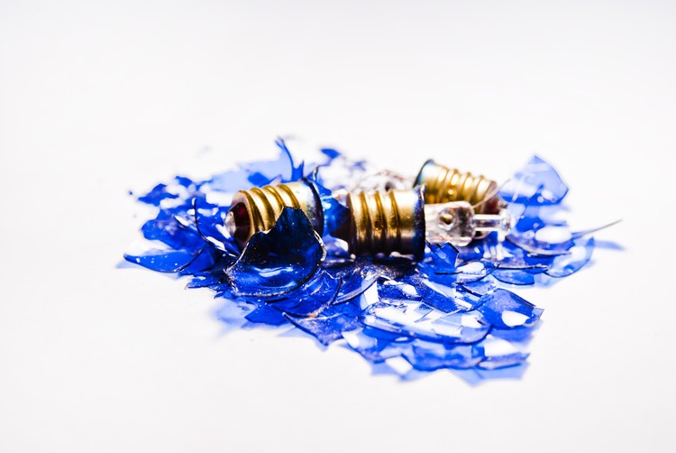 Smashed Blue Bulbs