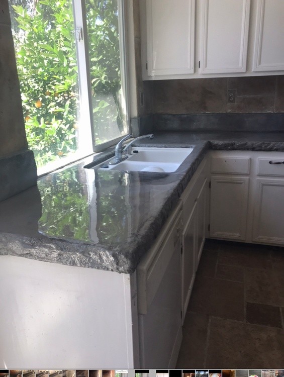 CONCRETE COUNTERS WITH CHISELED EDGE I BUILD