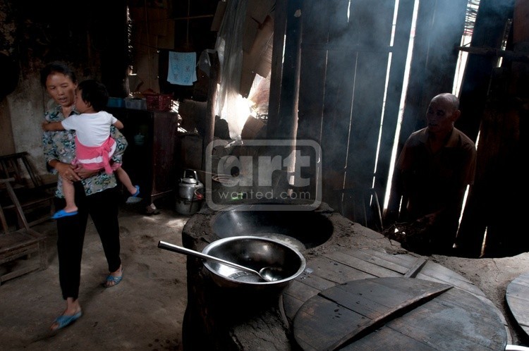 Miao minority farmers' kitchen in western hunan, China