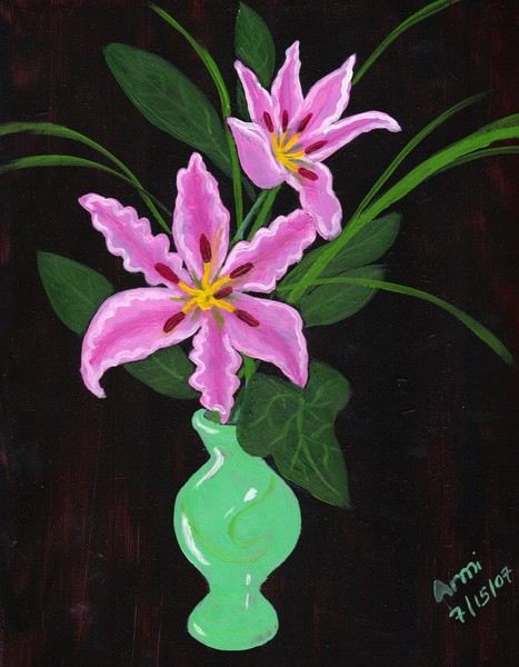pink lilies