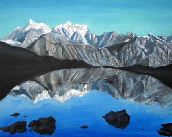 Mountains landscape-2 acrylic painting