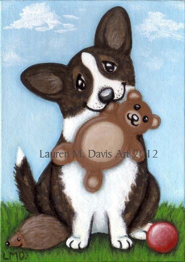 Cardigan Welsh Corgi Dog Painting LAUREN ART
