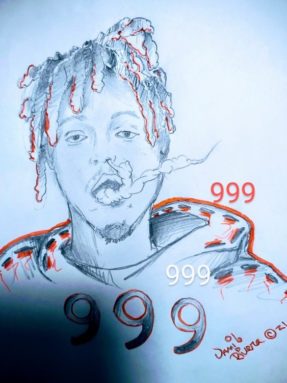 Juicy wrld sketch drawing 999
