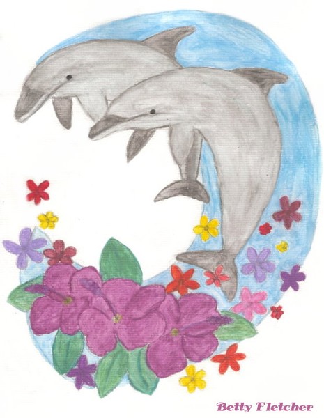 Watercolor Dolphins