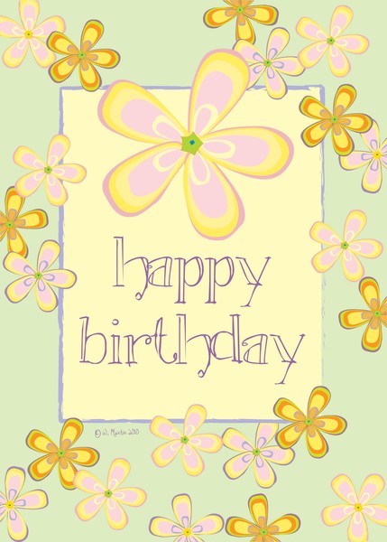 Colorful Flowers Birthday Card