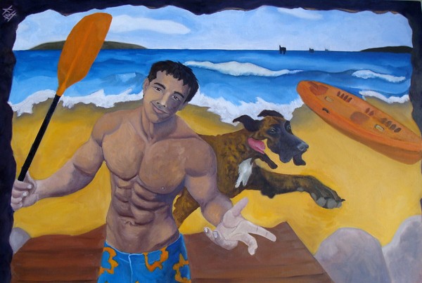 Charlie and Duke on La Conchita Beach