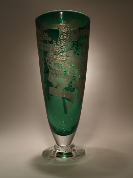 Green Vase with Silverleaf