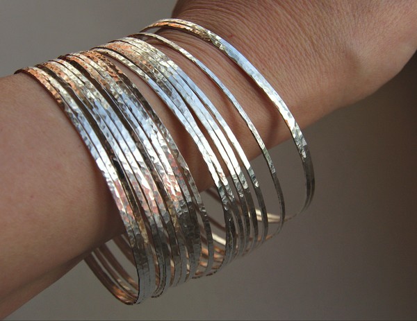 Sterling silver sale stacking bangles