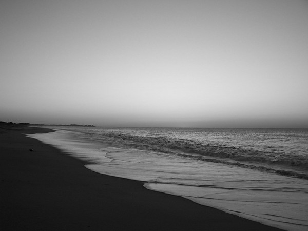 Black and White Beach Sunrise