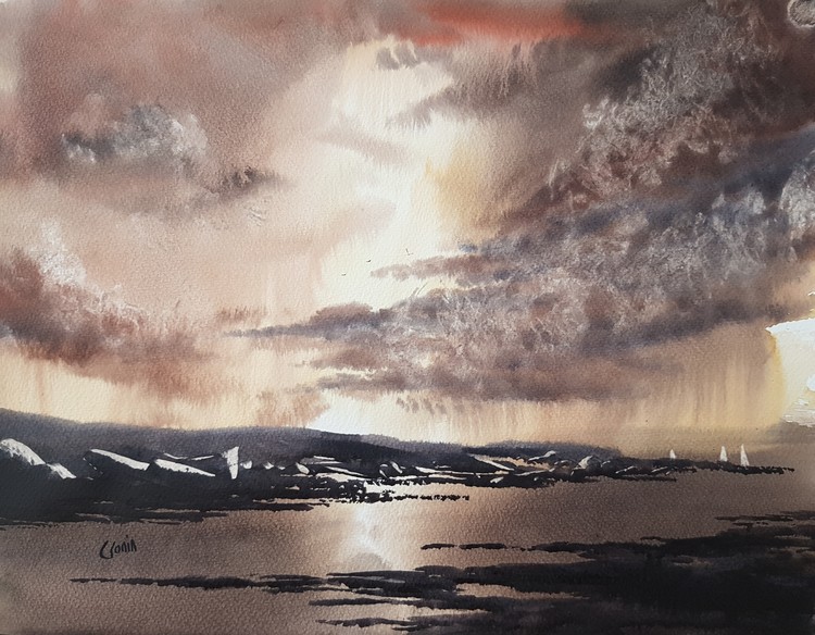 Sailing Watercolour Painting