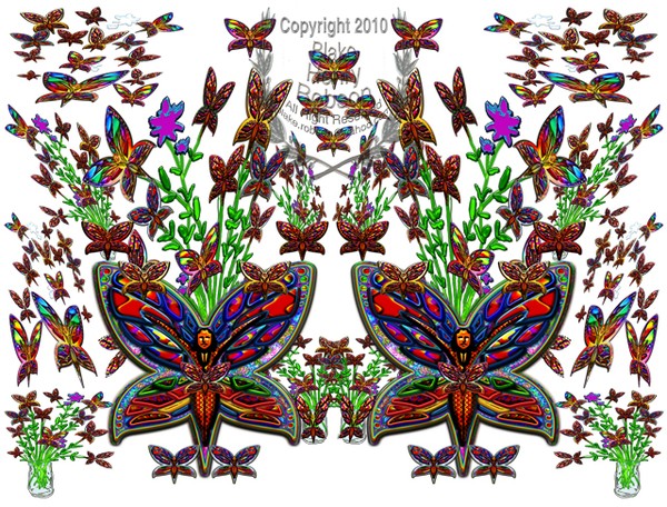 Butterfly Woman Four Sets Collage