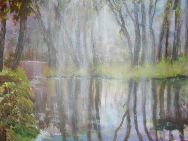 mist over the lake