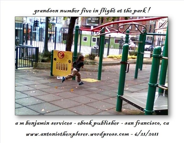 grandson Andre B in flight at the park !