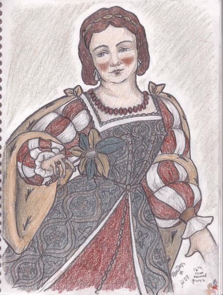 A woman with a fan