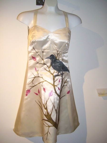 Karen Muro white dress crow