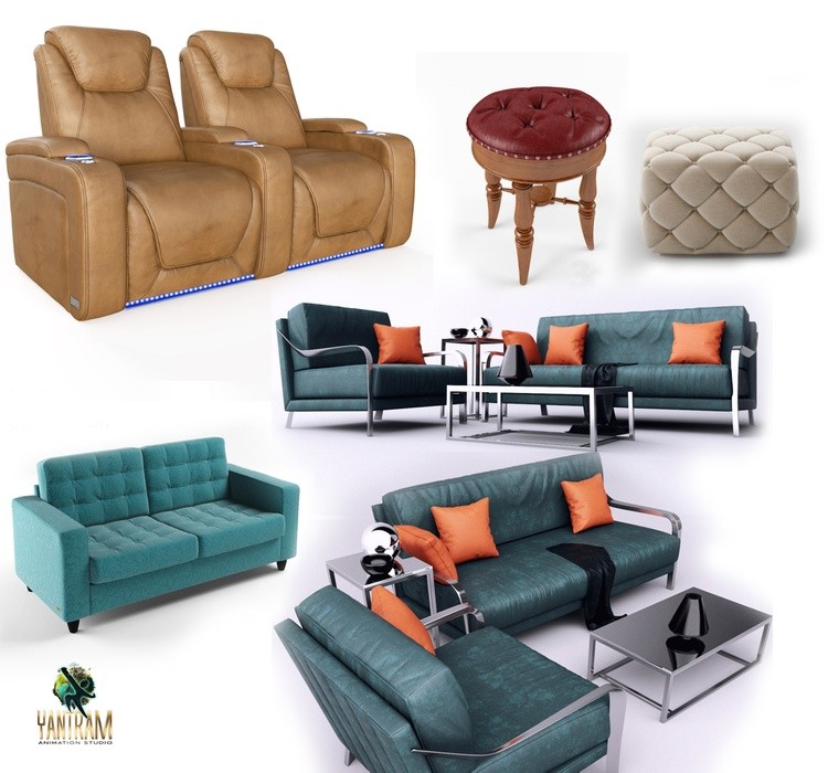 Realistic furniture 3d Product Modeling company & 3d Product visualization services - Denton, Texas