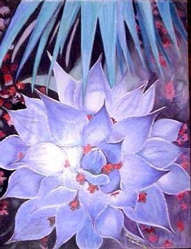 Blue Agave with Fall Leaves