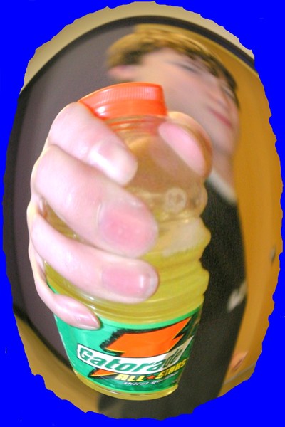 Having a refreshing drink