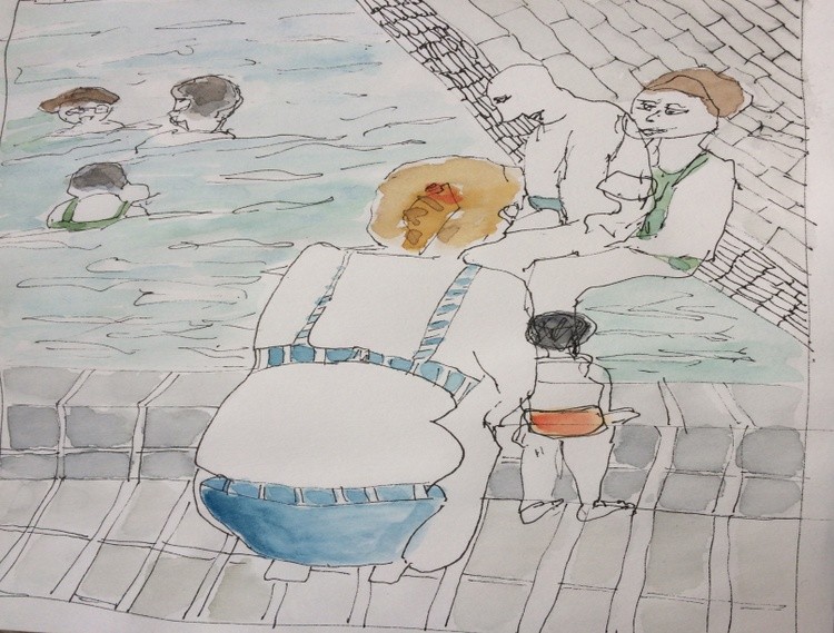 At the swimming pool