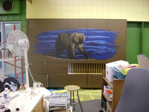 Bon Accord Community School Mural-Male Grizzly