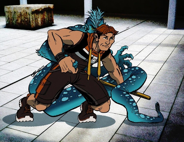 Wandering Koala wrestles a Merman