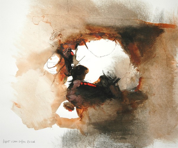perspective in brown, black and red
