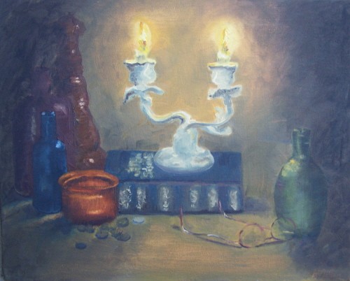 SOLD Reading by Candlelight