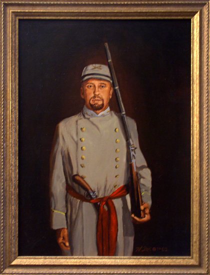 Portrait Herb Roe Sr. as a Confederate Infantryman