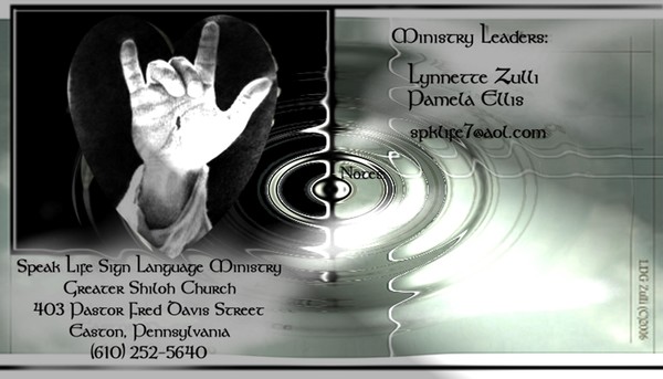 Sign Language Ministry Business Cards
