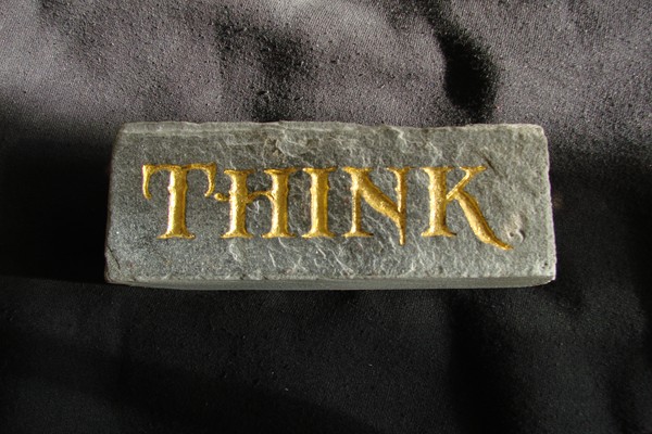 stone carved guilded 23 kt. gold lettering