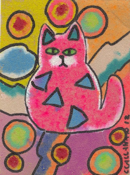 Colorful abstract cat