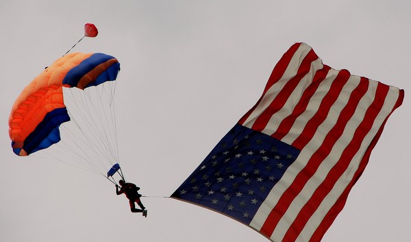 Skydiver Honoring Veterans