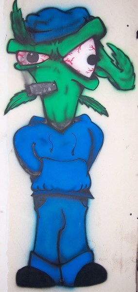 Reeferman on the Wall in the Basement Airbrushing